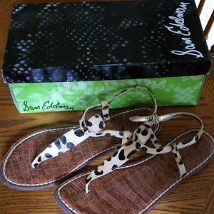 Sam edleman leopard print thong sandals